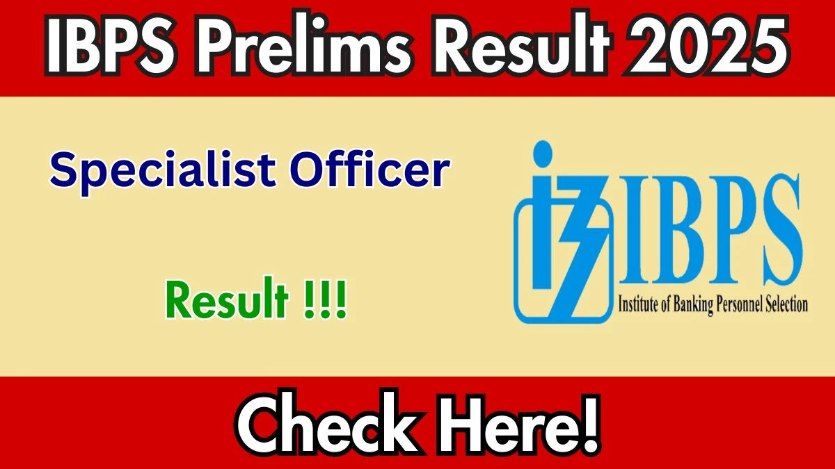 IBPS SO Prelims Result 2025 வெளியீடு