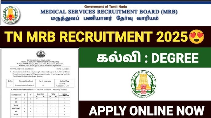தமிழ்நாடு அரசு மருத்துவ பணியாளர் தேர்வு வாரியத்தில் வேலைவாய்ப்பு / Tamil Nadu Government Medical Staff Selection Board Jobs