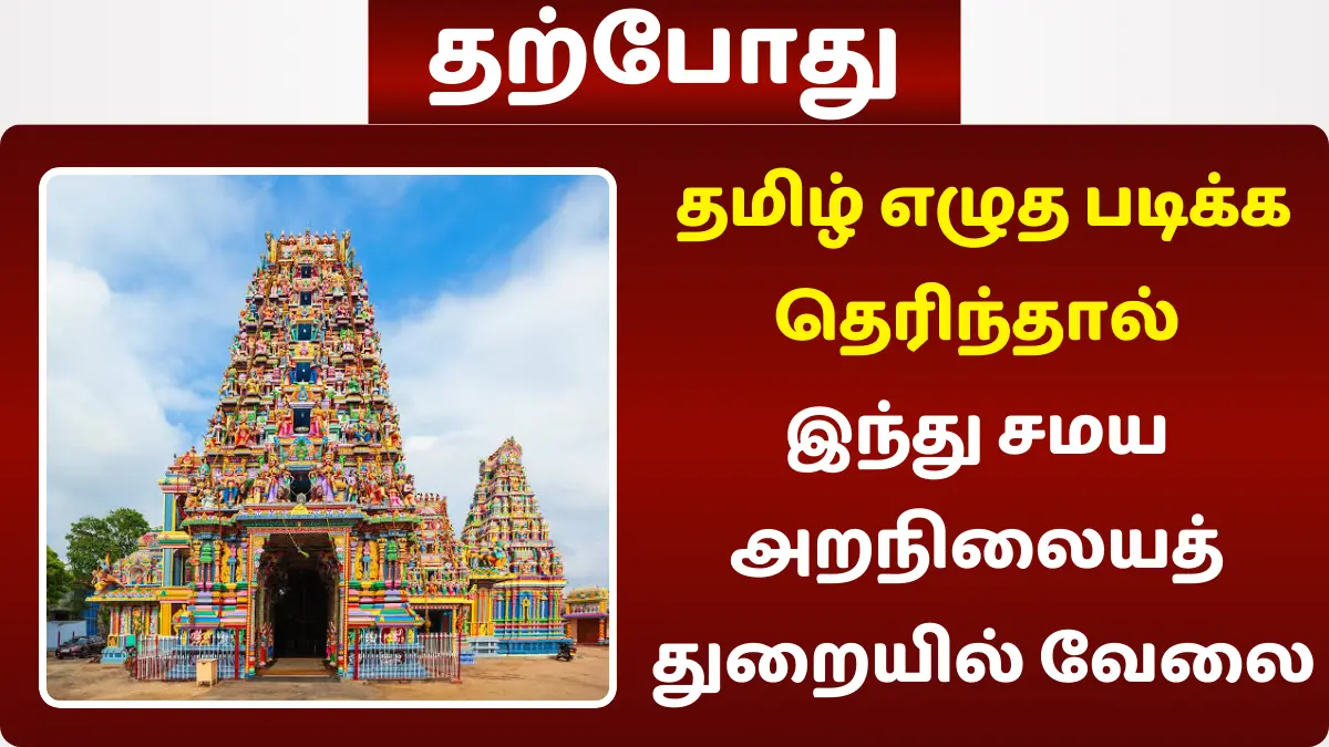 தமிழ் எழுத படிக்க தெரிந்தால் அருள்மிகு தண்டுமாரியம்மன் திருக்கோயிலில் வேலை / work at the Arulmigu Dandumariamman Temple.
