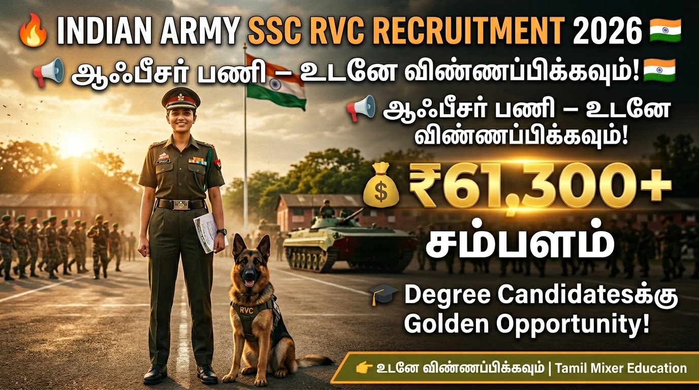 🔥 Indian Army SSC RVC Recruitment 2026 – Officer Job | ₹61,300+ Salary | Apply Now