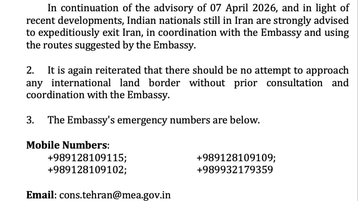 ஈரானில் இந்தியர்கள் உடனே வெளியேற உத்தரவு