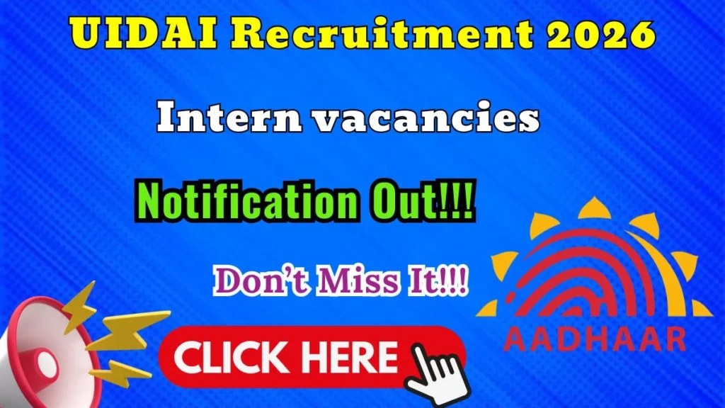 🚀 UIDAI Internship 2026 💻 28 Intern Vacancies | IT & Data Science Students Apply Now 🔥